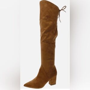 Marc Fisher Women's Reda Faux‎ Suede Cold Weather Over-The-Knee Boots Brown Sz9